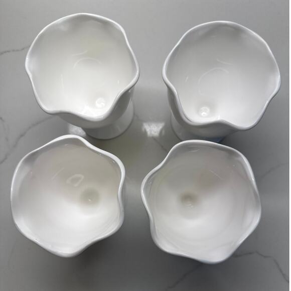 Vintage Set of 4 Porcelain Ice Cream Cups Una Porcelain by Norpro Tulip Dessert - Picture 3 of 6